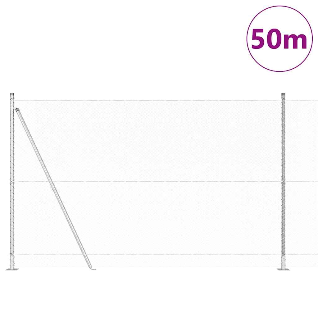 Stâlp de gard. Argintiu 50 x 1,5 m (plasă de 13 mm) Oțel