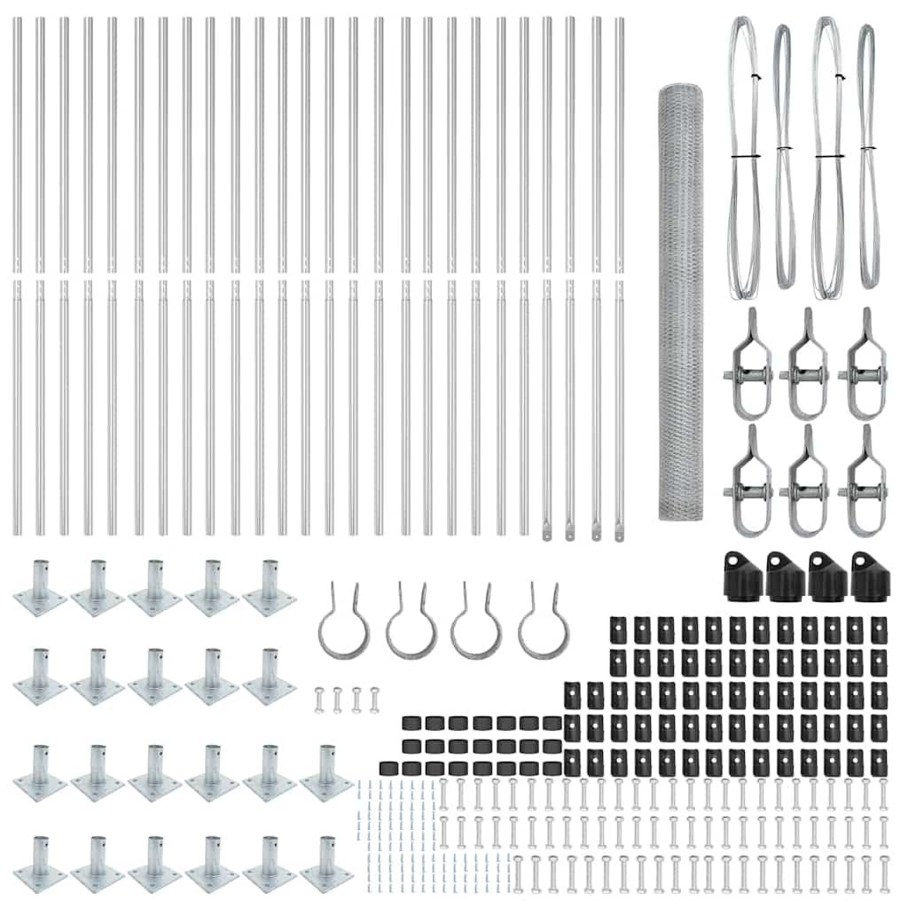 Stâlp de gard. Argintiu 50 x 1,5 m (plasă de 25 mm) Oțel