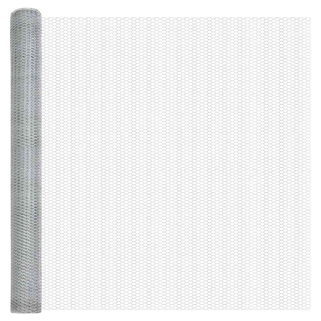 Stâlp de gard. Argintiu 50 x 1,5 m (plasă de 25 mm) Oțel