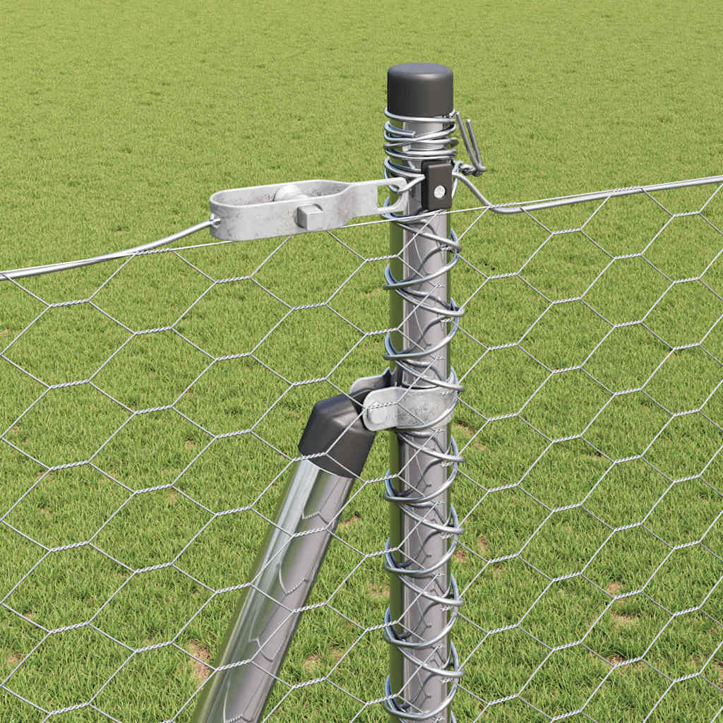Stâlp de gard. Argintiu 50 x 1,6 m (plasă de 36 mm) Oțel