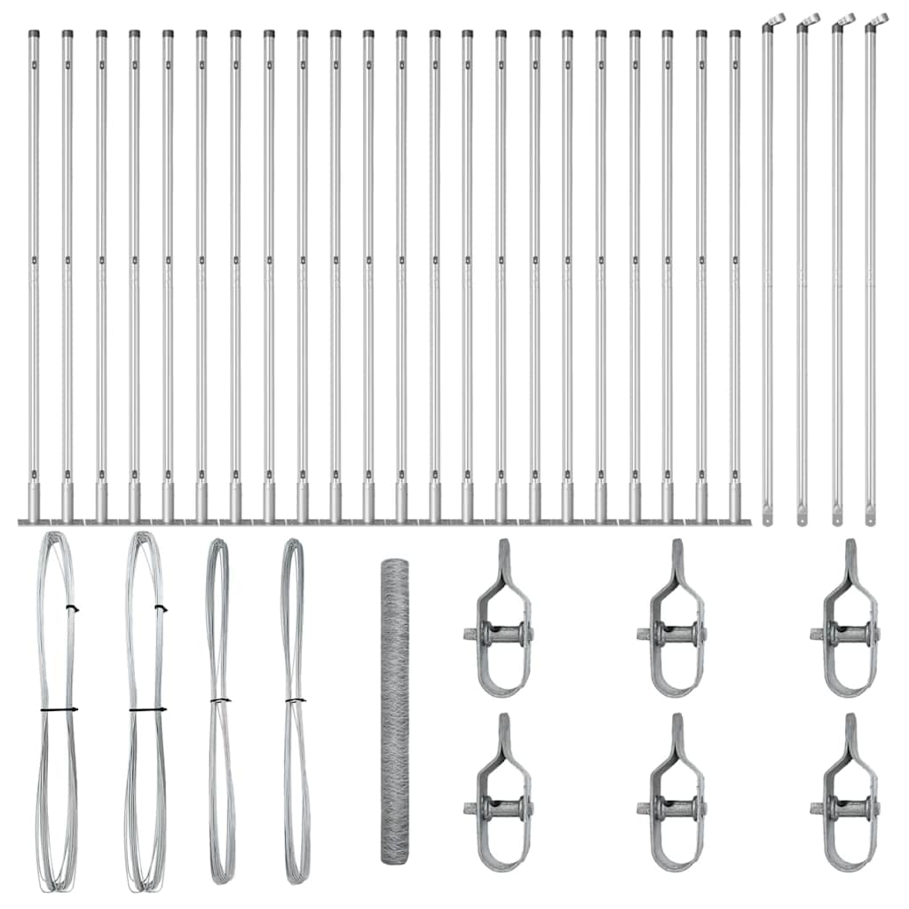 Stâlp de gard. Argintiu 50 x 1,6 m (plasă de 50 mm) Oțel