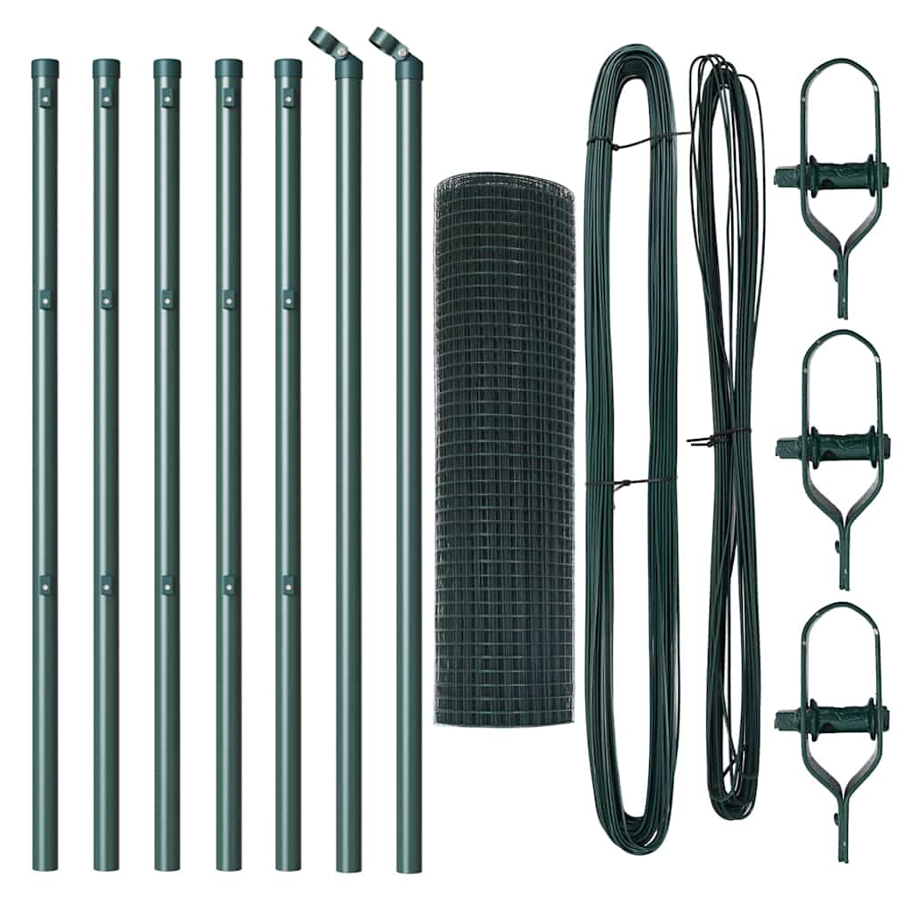 Stâlp de gard. Verde 10 x 0,8 m (12 x 12 mm plasă) Oțel și PVC