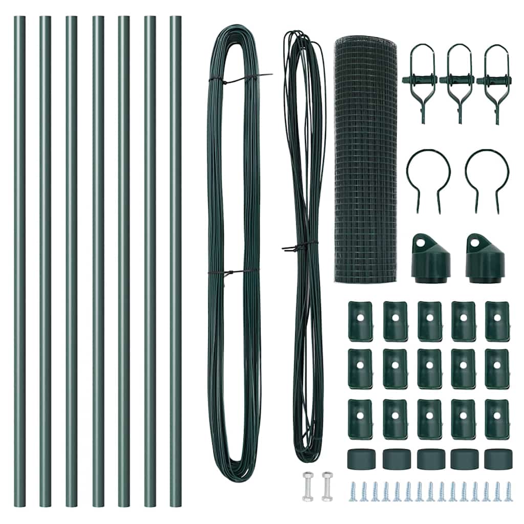 Stâlp de gard. Verde 10 x 0,8 m (12 x 12 mm plasă) Oțel și PVC