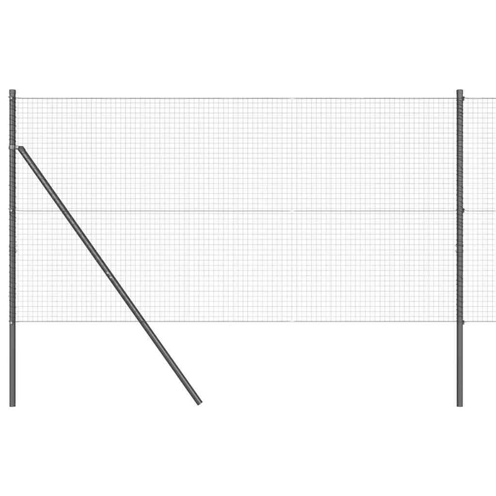 Stâlp de gard. Gri 10 x 1,2 m (25 x 25 mm plasă) Oțel și PVC