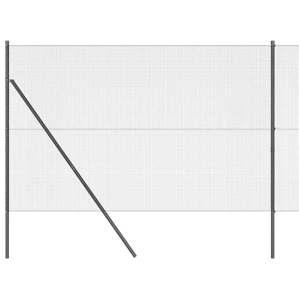 Stâlp de gard. Gri 10 x 1,6 m (plasă de 12 x 12 mm) Oțel și PVC