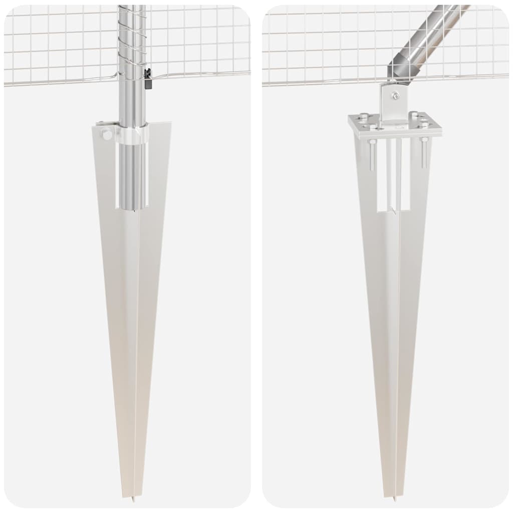 Stâlp de gard. Argintiu 10 x 0,4 m (19 x 19 mm plasă) Oțel