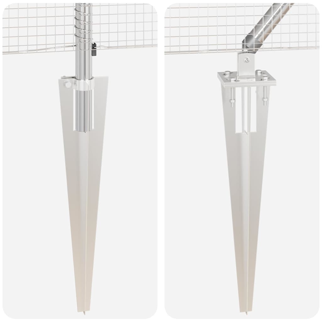 Stâlp de gard. Argintiu 10 x 0,6 m (plasă 16 x 16 mm) Oțel