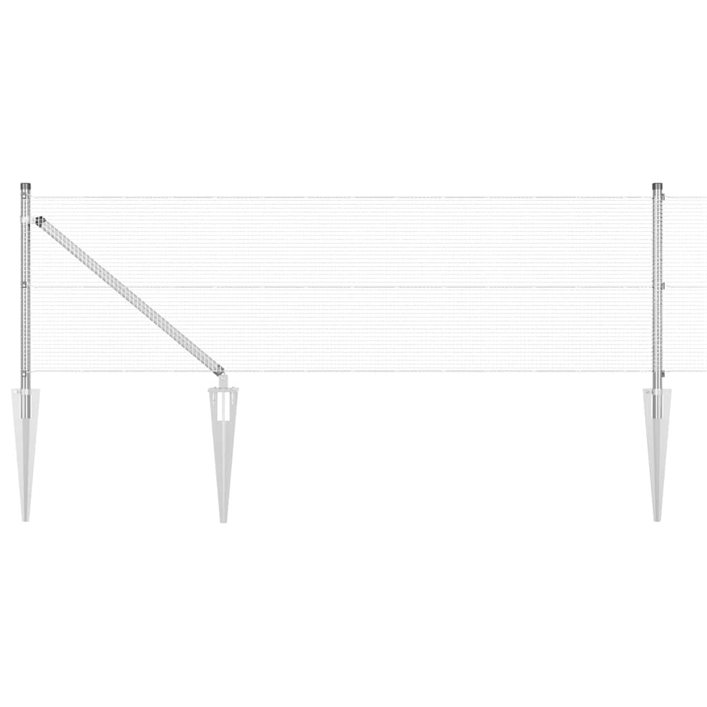 Stâlp de gard. Argintiu 25 x 0,6 m (plasă de 12 x 12 mm) Oțel