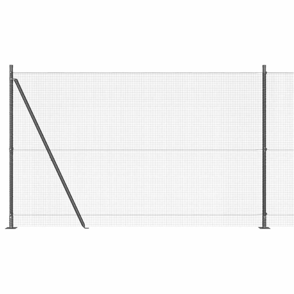 Stâlp de gard. Gri 50 x 1,4 m (16 x 16 mm plasă) Oțel și PVC
