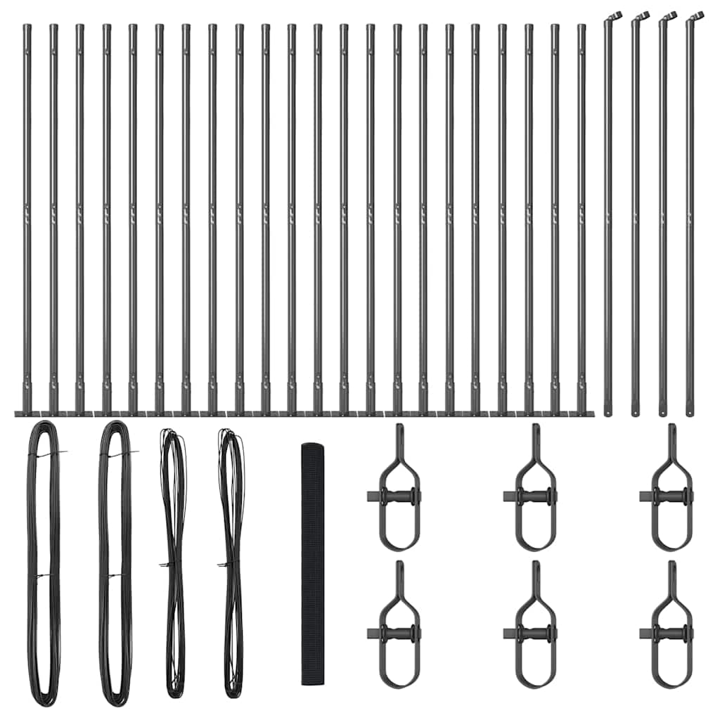 Stâlp de gard. Gri 50 x 1,4 m (16 x 16 mm plasă) Oțel și PVC