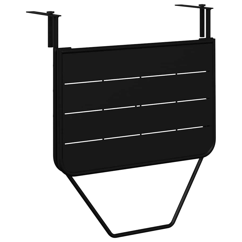 Masă Suspendată pentru Balcon Negru 60 x 39 x 65 cm Oțel