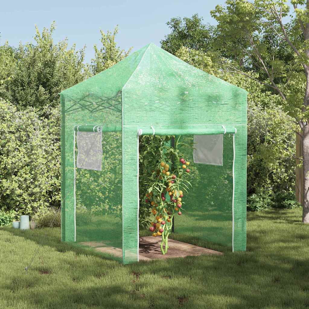 Seră cu cadru pop-up cu acoperiș Verde 200 x 200 x 300 cm Fier