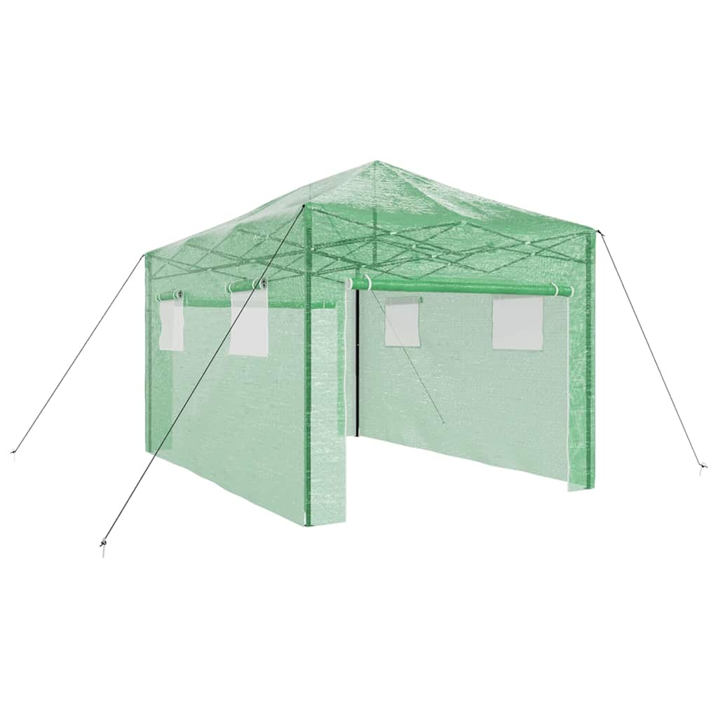 Seră cu cadru pop-up cu acoperiș Verde 290 x 430 x 315 cm Fier
