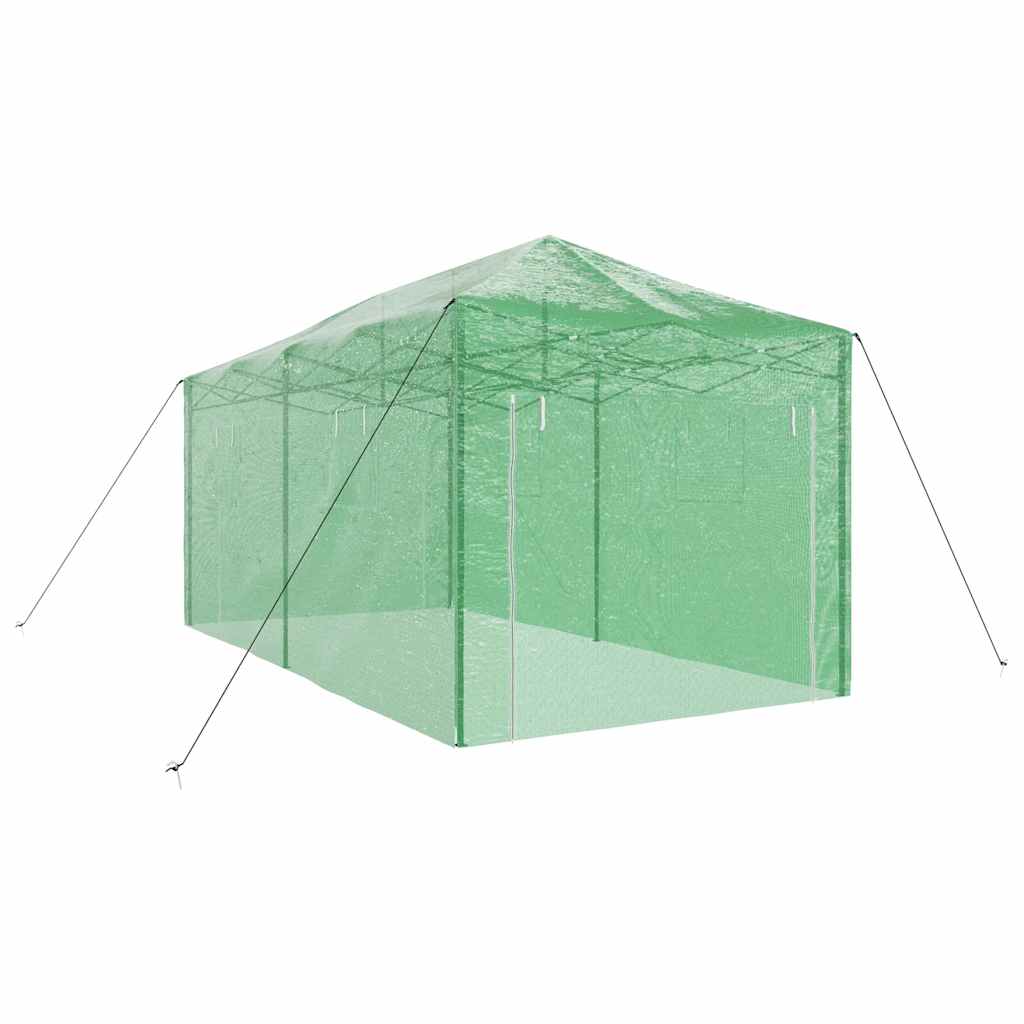 Seră cu cadru pop-up cu acoperiș Verde 290 x 580 x 315 cm Fier