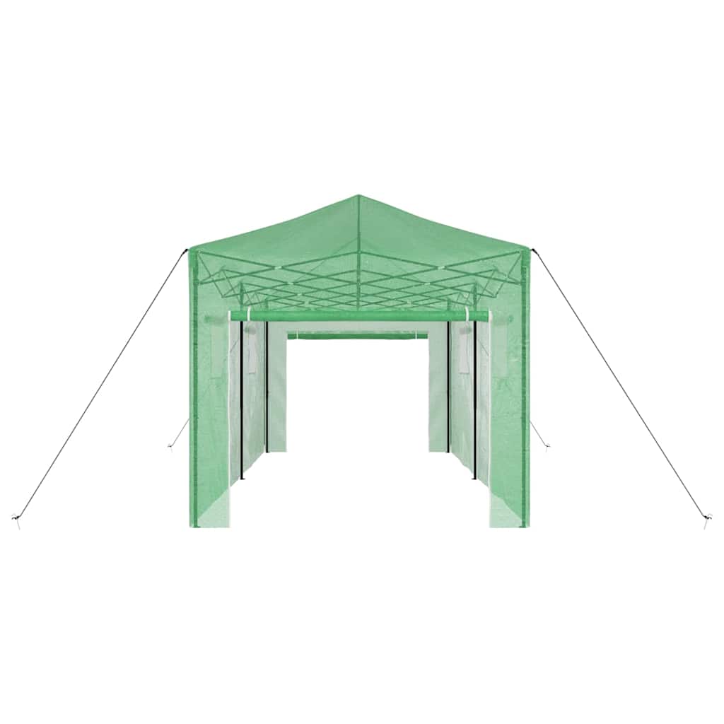 Seră cu cadru pop-up cu acoperiș Verde 290 x 580 x 315 cm Fier