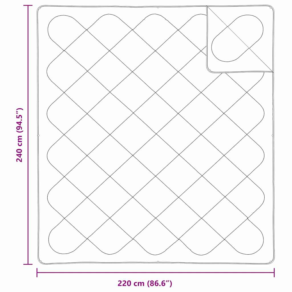 Cuverturi și pilote Alb 240 x 220 cm Poliester