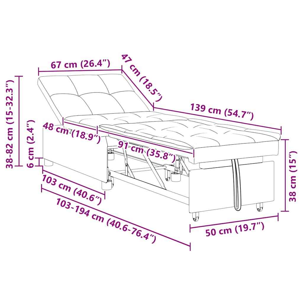Pat canapea Verde deschis 194 x 67 x 82 cm Catifea