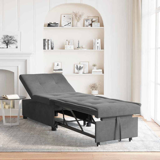 Canapea extensibilă Gri închis 194 x 67 x 82 cm Microfibră