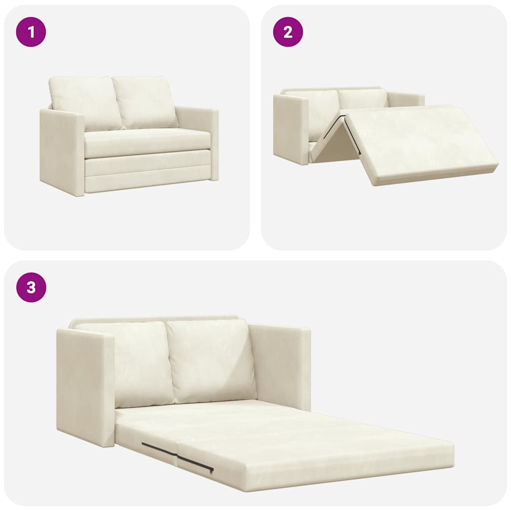 Pat canapea Crem 204 x 122 x 60 cm Catifea