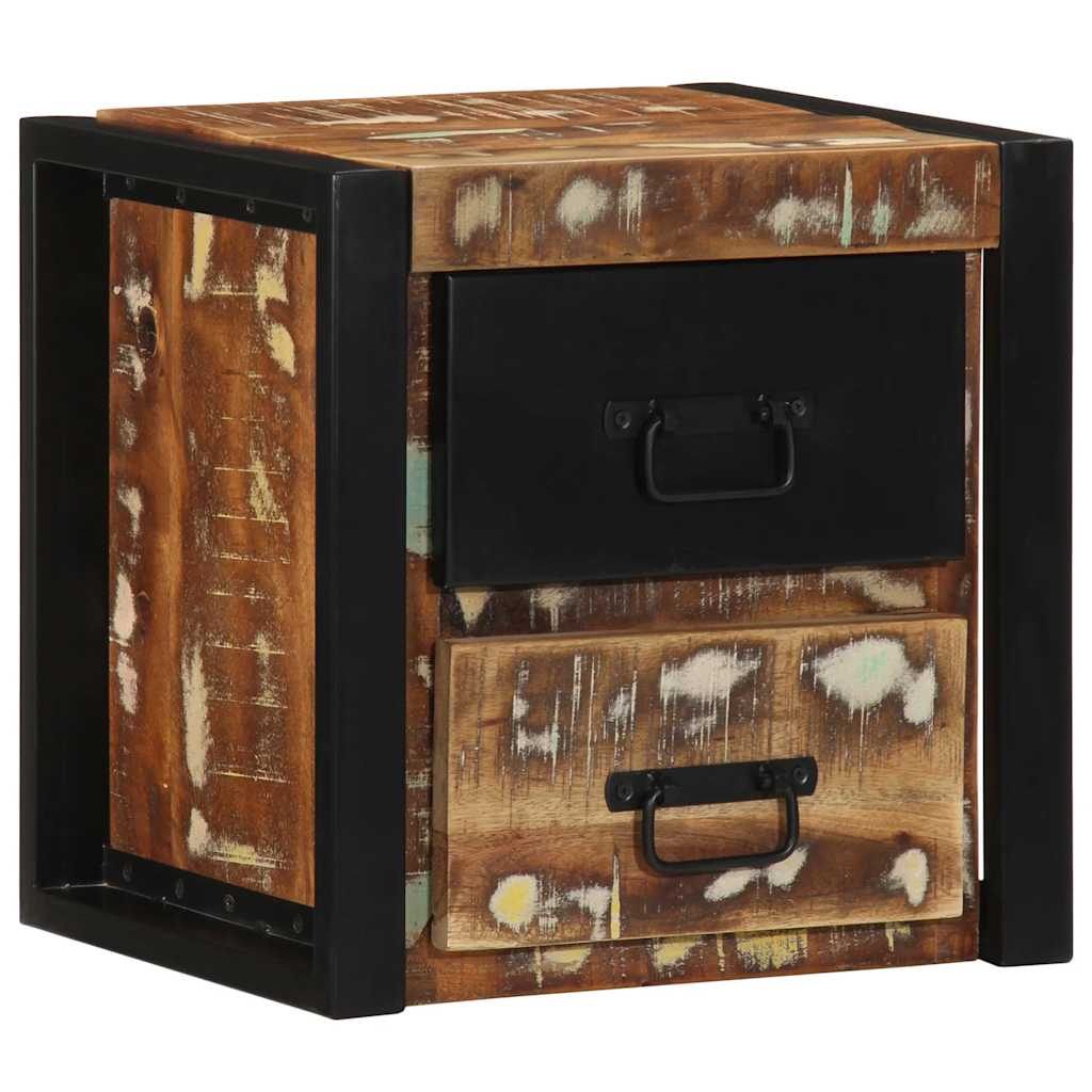 Noptiere 2 buc multicolore 40x35x40 cm lemn masiv recuperat