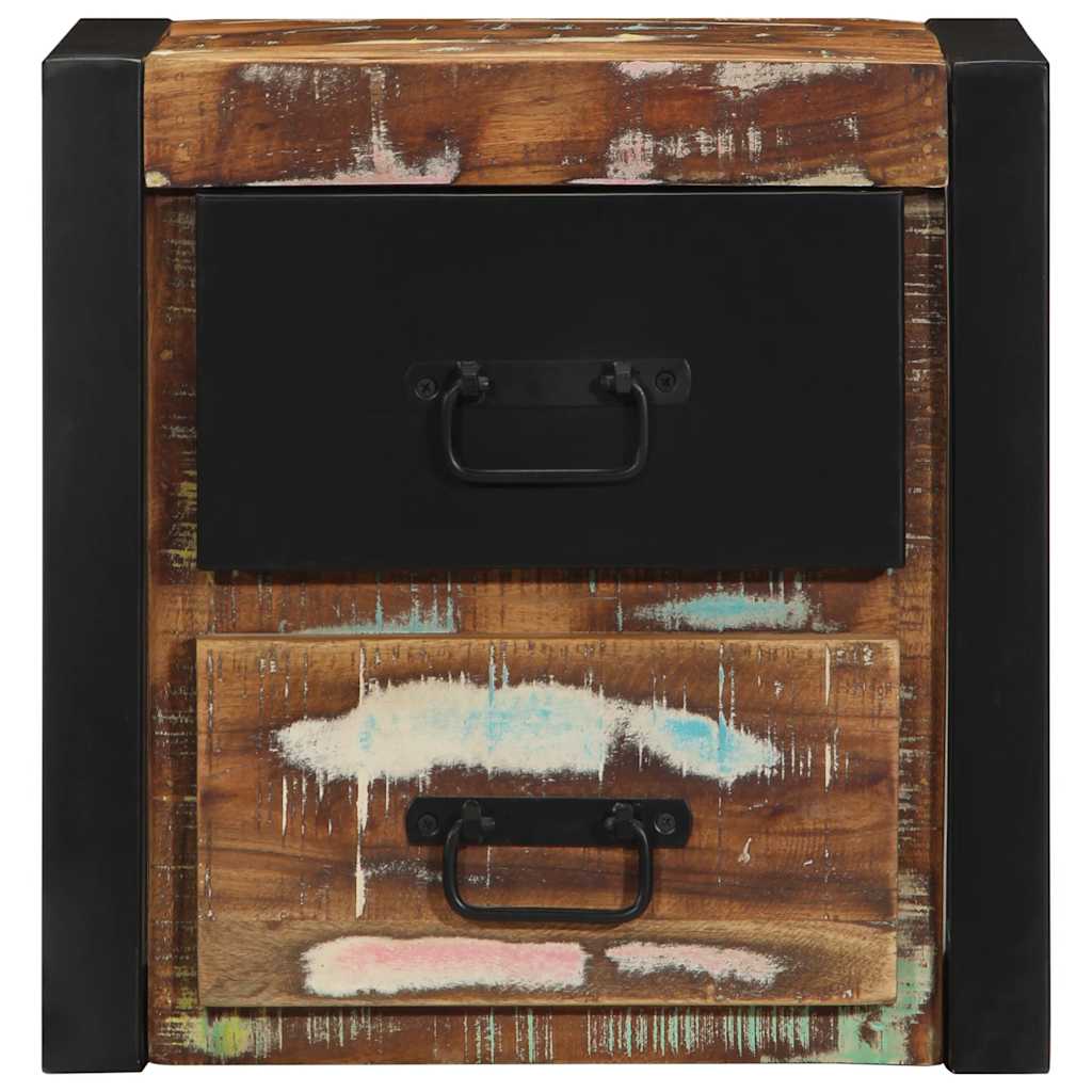 Noptiere 2 buc multicolore 40x35x40 cm lemn masiv recuperat
