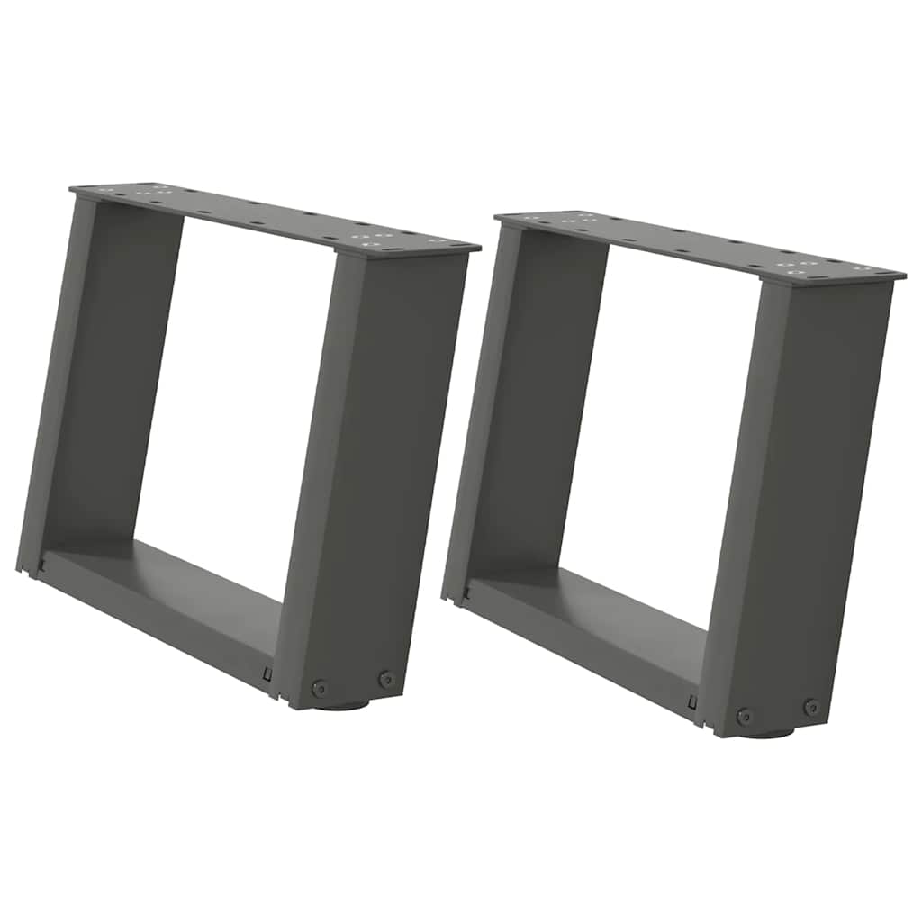 Picioare pentru măsuță de cafea în formă de U, 2 buc., antracit, 40x(30-31) cm, oțel