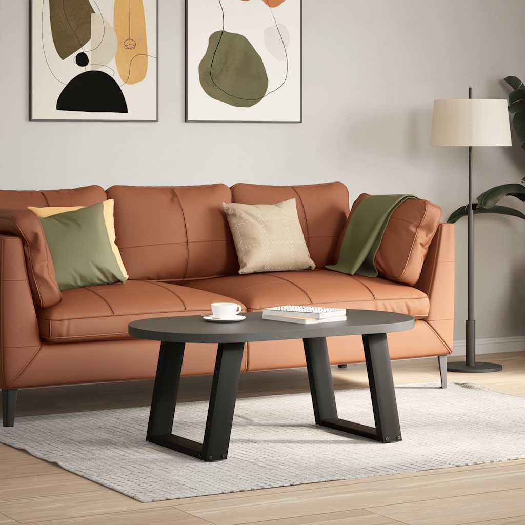 Picioare pentru măsuță de cafea în formă de U, 2 buc., negru, 50x(42-43) cm, oțel