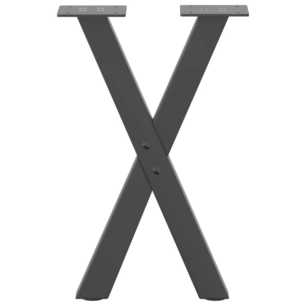 Picioare pentru măsuță de cafea în formă de X, 2 buc., antracit, 38x(42-43) cm, oțel