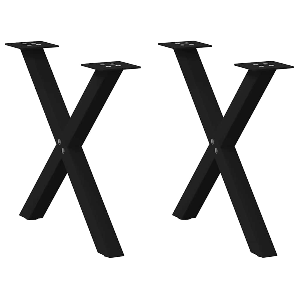 Picioare pentru măsuță de cafea în formă de X, 2 buc., negru, 60x(42-43) cm, oțel