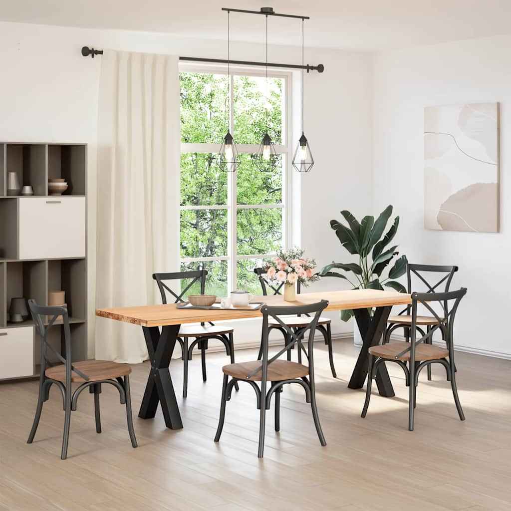 Picioare de masă în formă de X, 2 buc., negru, 50x(72-73) cm, oțel