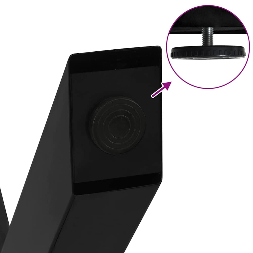 Picioare de masă în formă de X, 2 buc., negru, 50x(72-73) cm, oțel