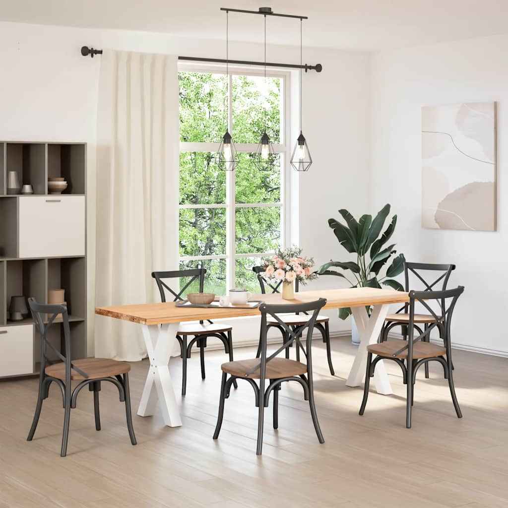 Picioare de masă în formă de X, 2 buc., alb, 50x(72-73) cm, oțel