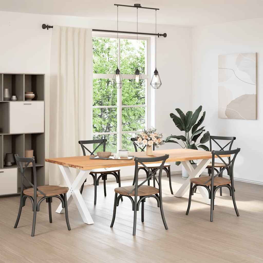 Picioare de masă în formă de X, 2 buc., alb, 90x(72-73) cm, oțel