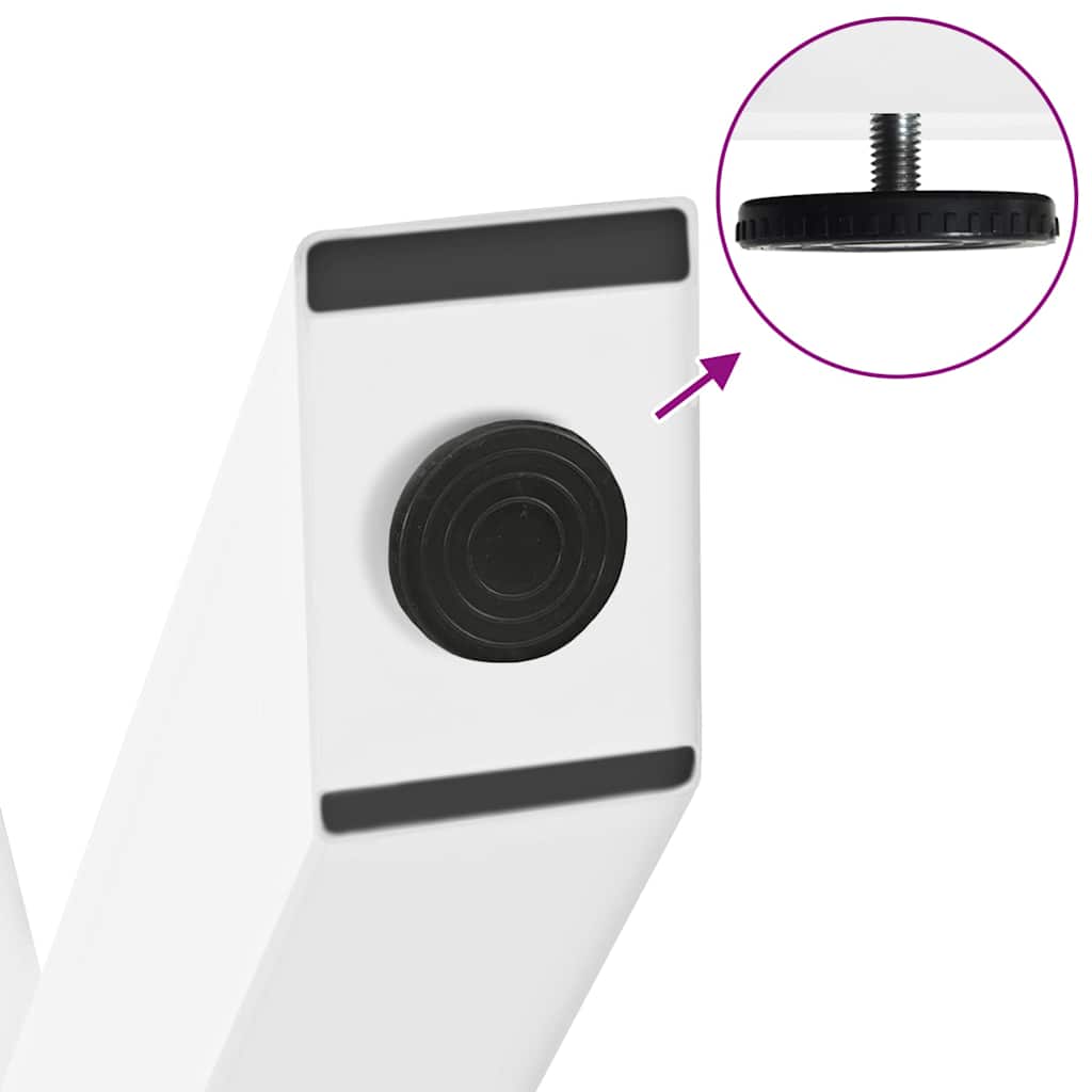 Picioare de masă în formă de X, 2 buc., alb, 90x(72-73) cm, oțel