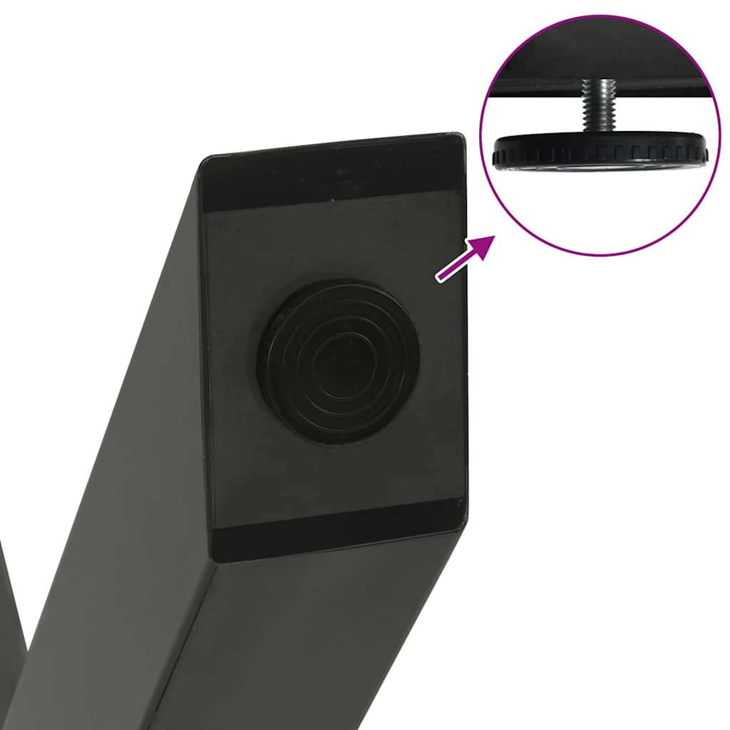 Picioare de masă în formă de X, 2 buc., antracit, 90x(72-73) cm, oțel