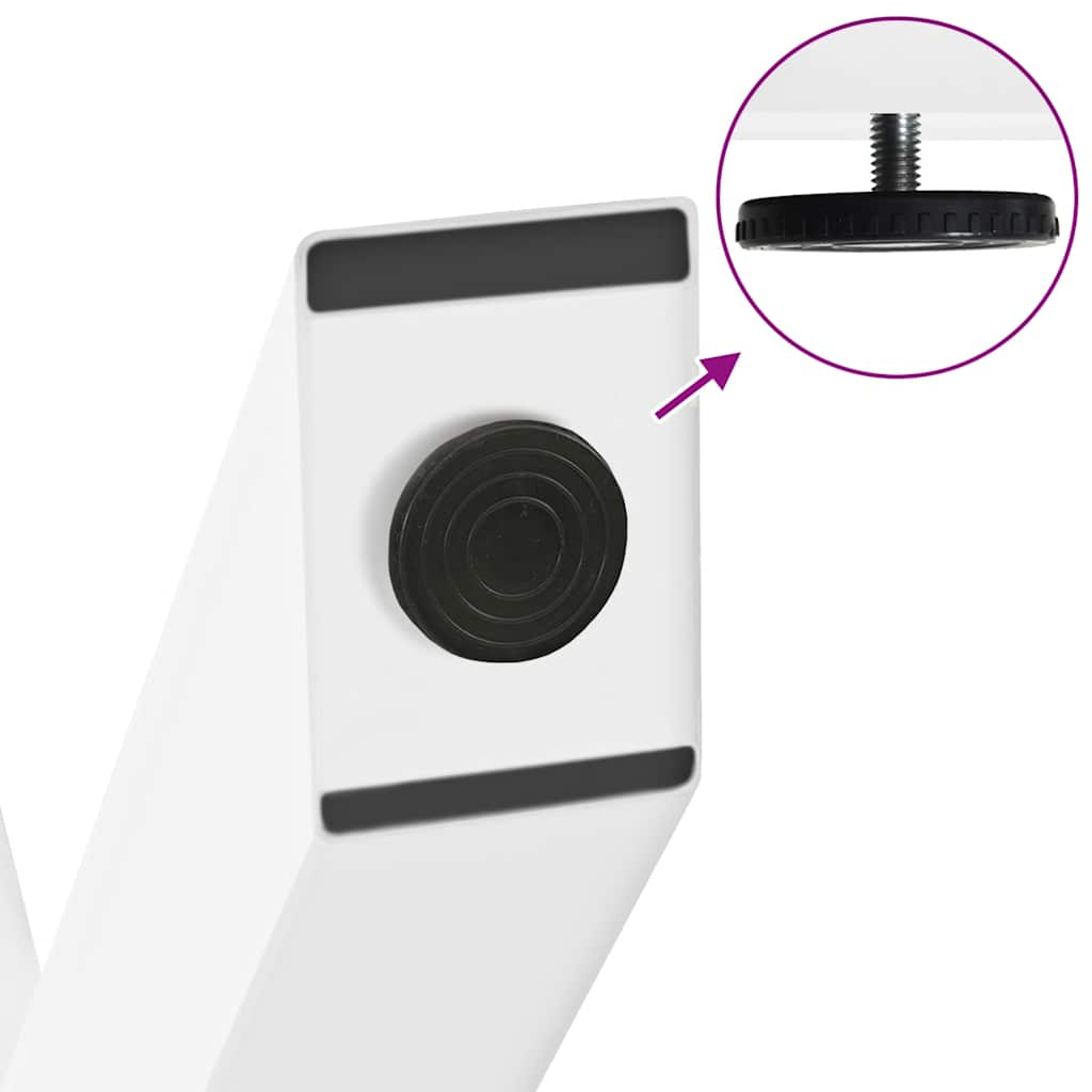 Picioare de masă în formă de X, 3 buc., alb, 80x(72-73) cm, oțel