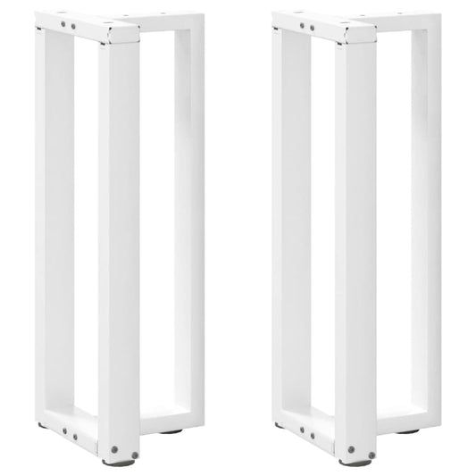 Picioare de masă consolă în formă de T, 2 buc., alb, 38x25x(72-73) cm, oțel