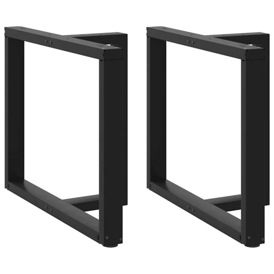 Picioare de masă în formă de T, 2 buc., negru, 90x35x(72-73) cm, oțel