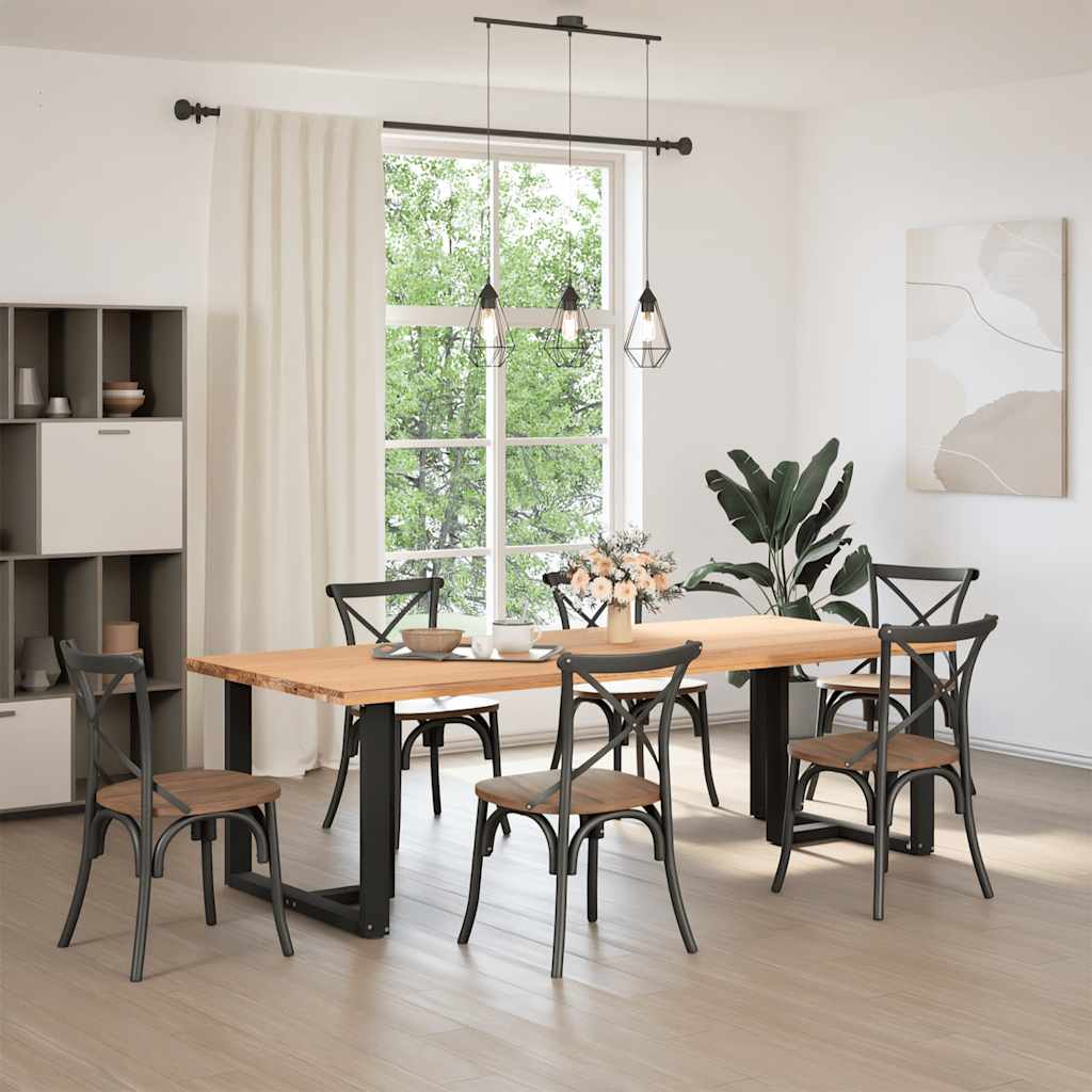 Picioare de masă în formă de T, 2 buc., negru, 90x35x(72-73) cm, oțel