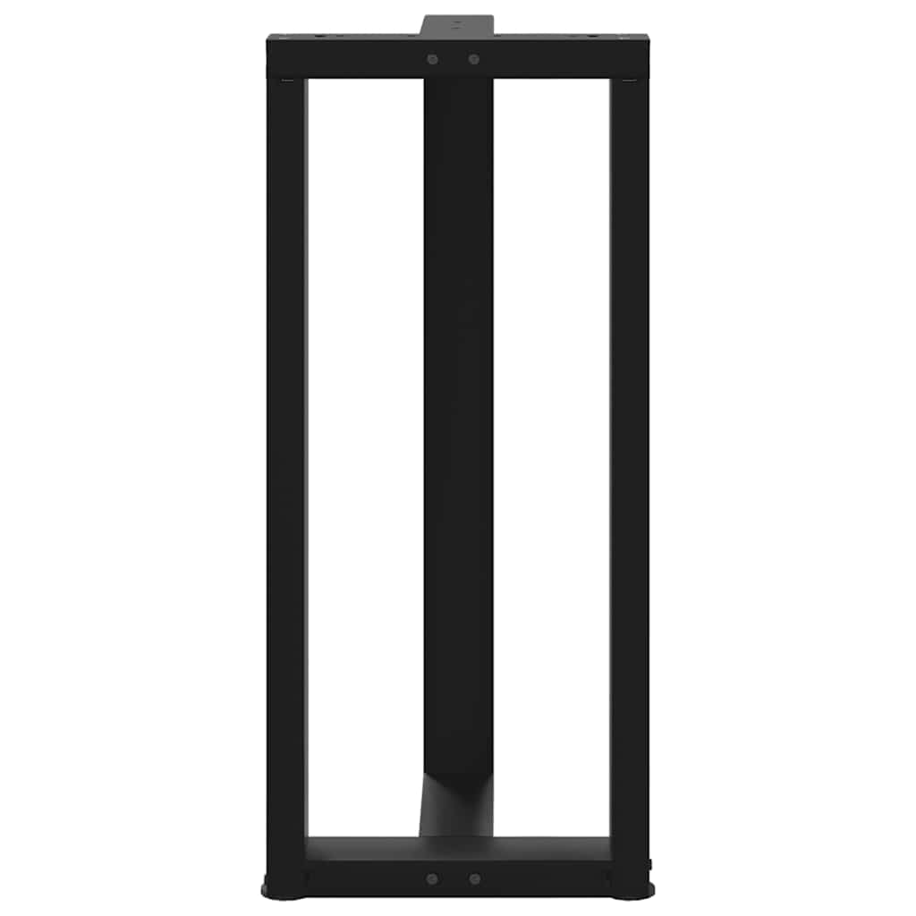 Picioare de masă de bar în formă de T, 2 buc., negru, 40x35x(90-91) cm, oțel