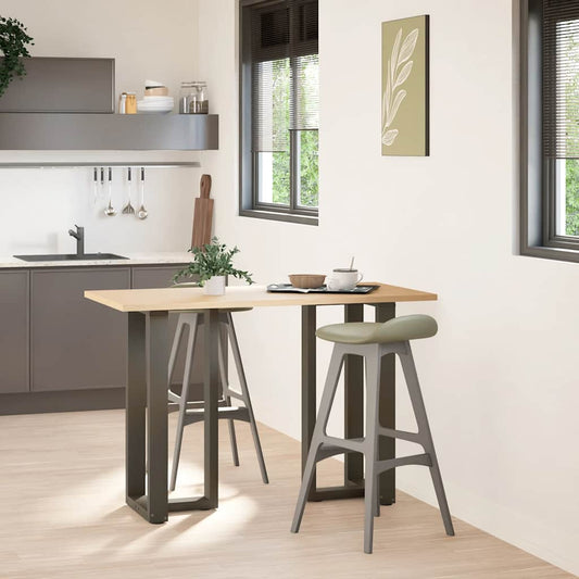 Picioare de masă de bar în formă de T, 2 buc., negru, 40x35x(90-91) cm, oțel