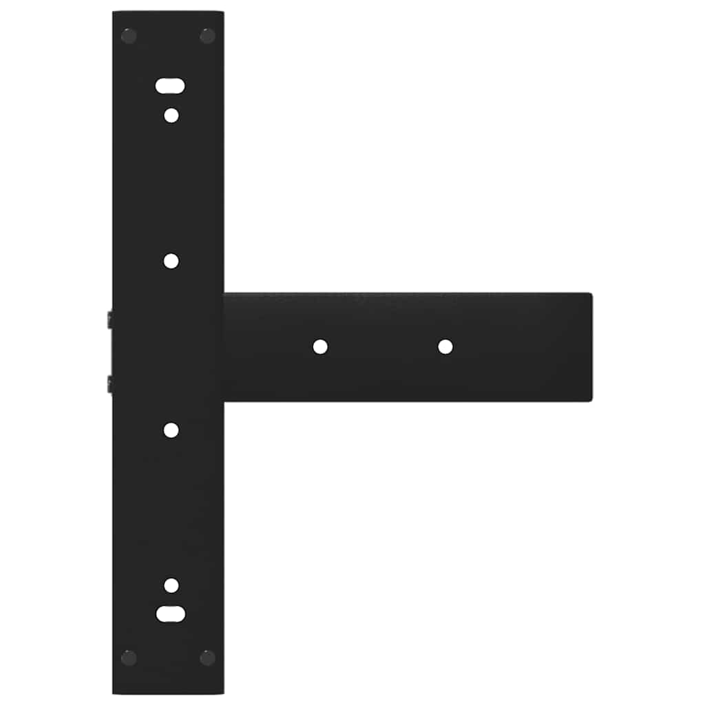 Picioare de masă de bar în formă de T, 2 buc., negru, 50x35x(90-91) cm, oțel