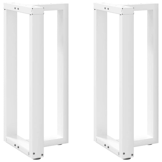 Picioare de masă de bar în formă de T, 2 buc., alb, 50x35x(90-91) cm, oțel