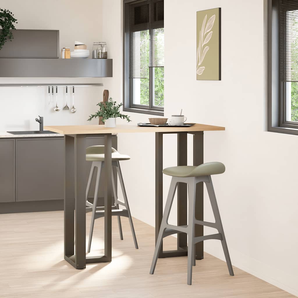 Picioare de masă de bar în formă de T, 2 buc., negru, 50x35x(110-111) cm, oțel