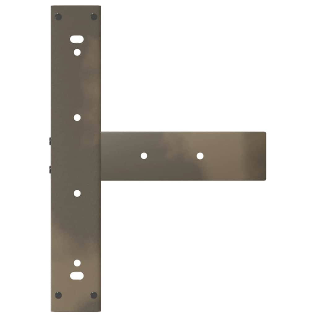 Picioare de masă de bar în formă de T, 2 buc., negru, 50x35x(110-111) cm, oțel