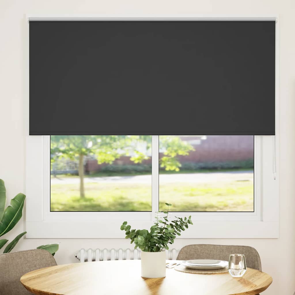 Jaluzea cu role opace negru 160x130 cm lățime material 156,6 cm