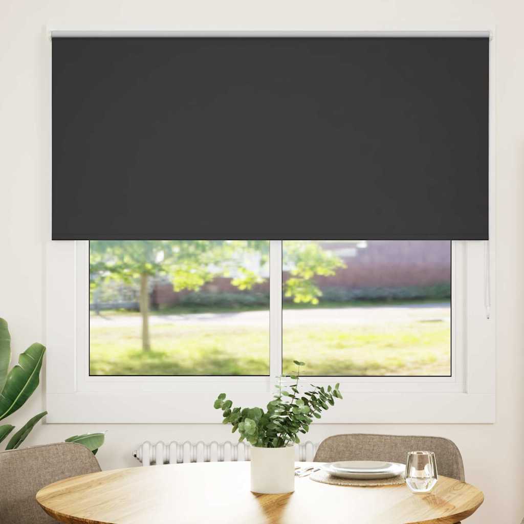 Jaluzea cu role opace negru 145x175 cm lățime material 141,6 cm