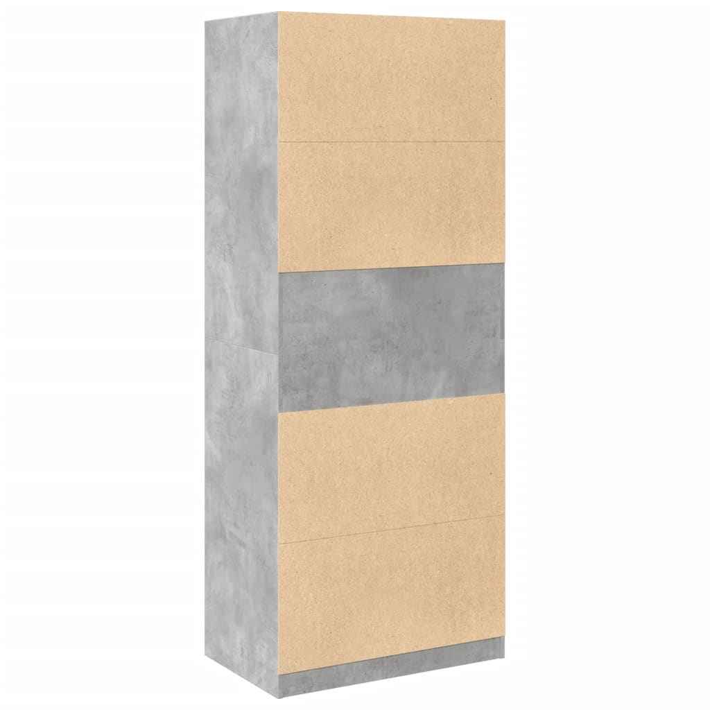 Șifonier, gri beton, 80x50x200 cm, lemn prelucrat