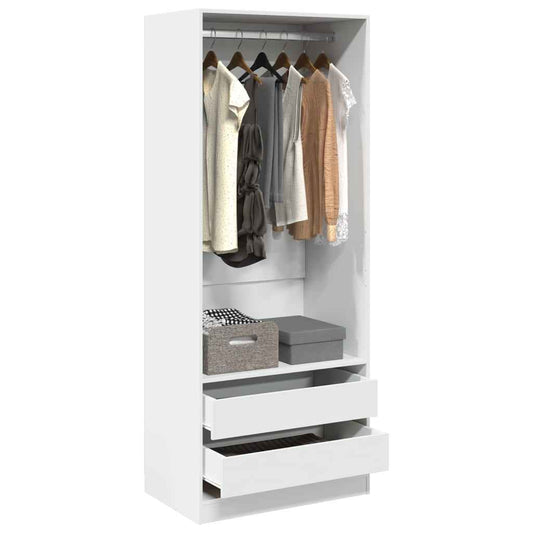 Șifonier, alb, 80x50x200 cm, lemn prelucrat