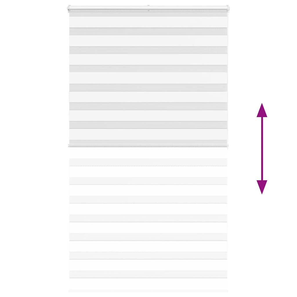 Jaluzea tip zebra alb lățime țesătură 115,9 cm poliester